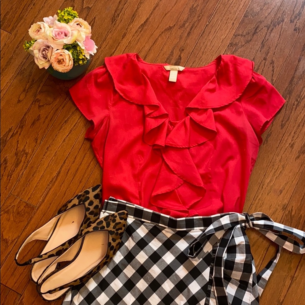 Banana Republic Tulip Sleeve Ruffle Blouse